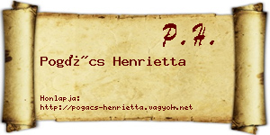 Pogács Henrietta névjegykártya