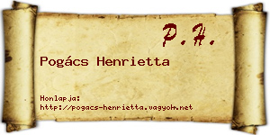 Pogács Henrietta névjegykártya