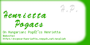 henrietta pogacs business card